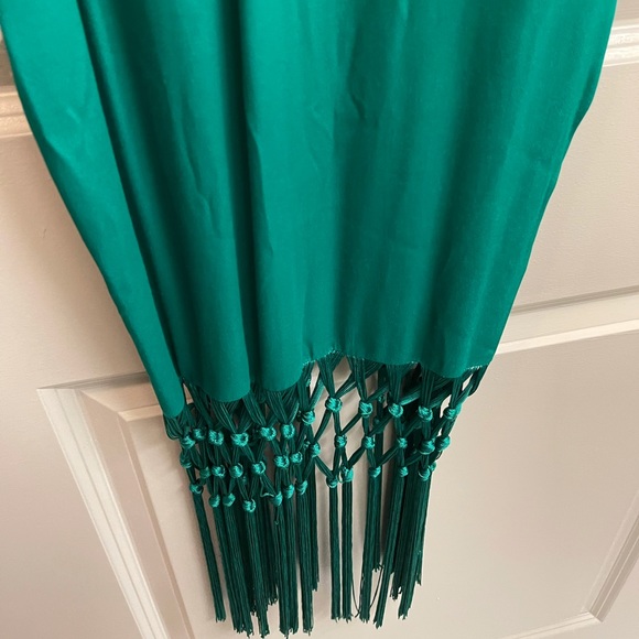 Rachel Zoe Chantelle Fringe Maxi Gown Emerald Vogue Dress! Super Hot! MP $495 - Picture 8 of 10